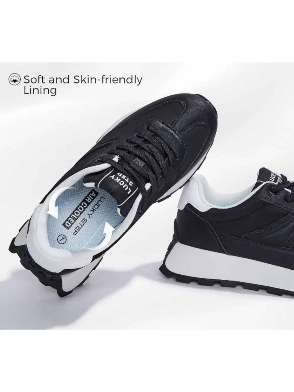 Retro Platform Sneakers for Women | Chunky Lace-up Trainers for Walking
